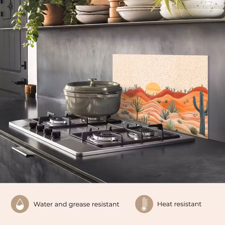 Kitchen splashback for hob - Landscape - Hills - Sunset — 2