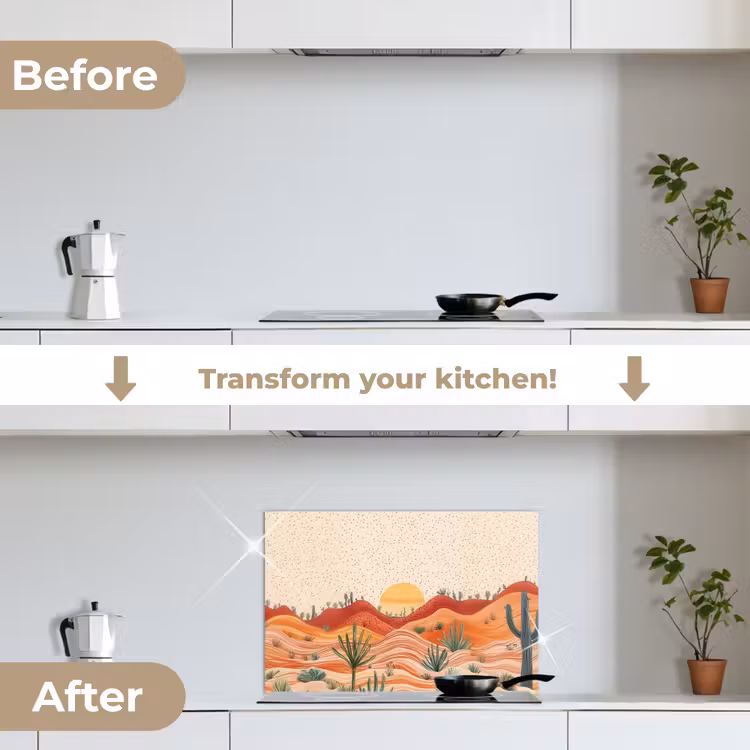 Kitchen splashback for hob - Landscape - Hills - Sunset — 7