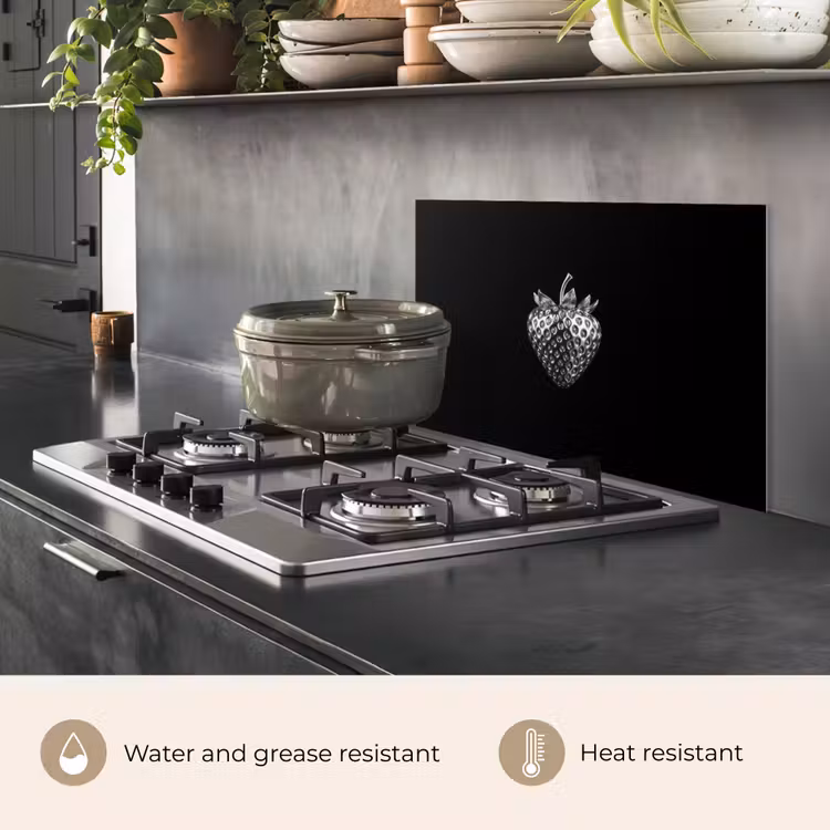 Kitchen splashback for hob - Strawberry - Seed Structure - Realistic — 2