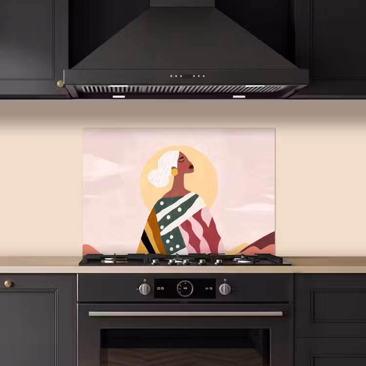 Kitchen splashback for hob - Woman - Sun - Colorful — 5