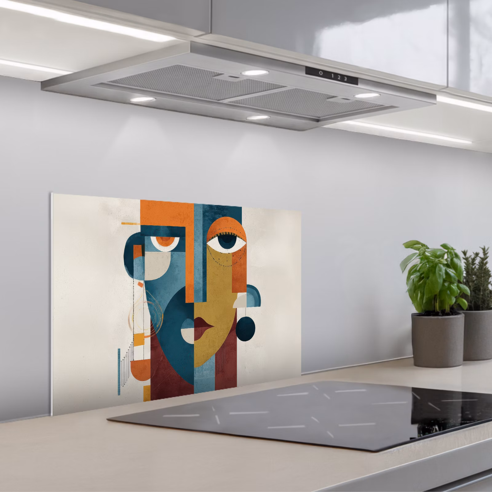 Kitchen splashback for hob - Geometric - Sleek shapes - Colorful — 1