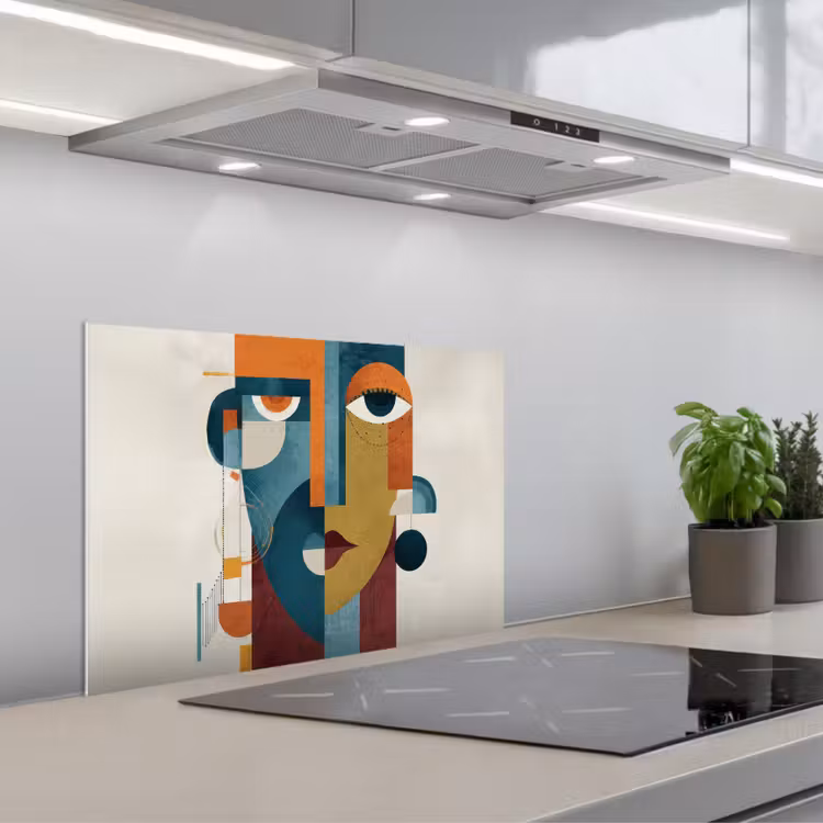 Kitchen splashback for hob - Geometric - Sleek shapes - Colorful — 1