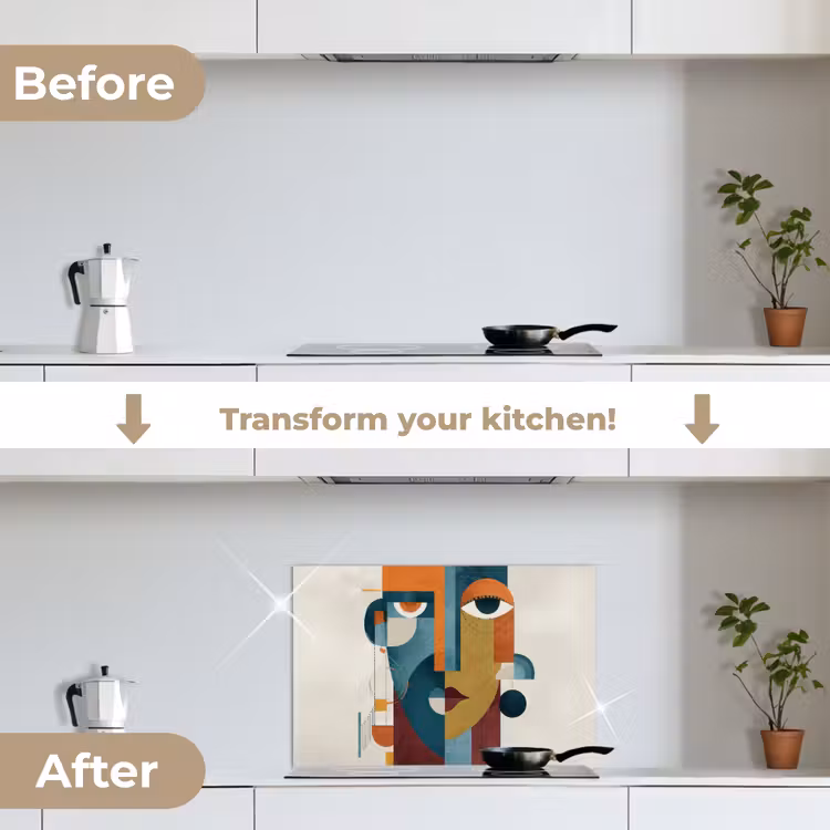 Kitchen splashback for hob - Geometric - Sleek shapes - Colorful — 7