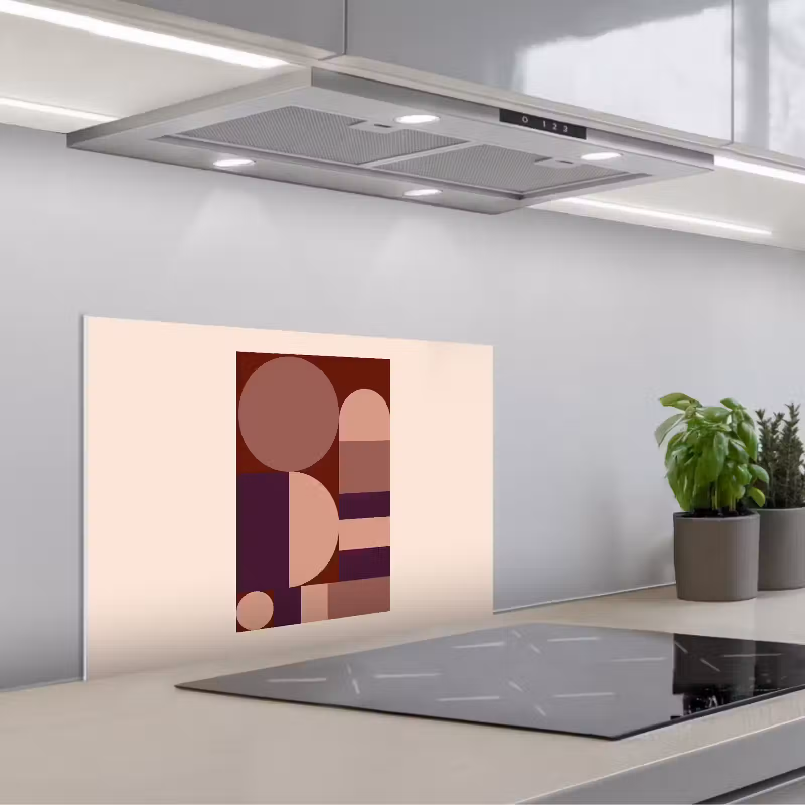 Kitchen splashback for hob - Geometric - Circles - Red — 1
