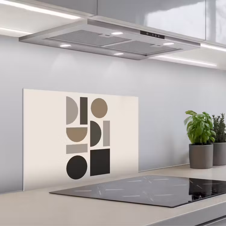 Kitchen splashback for hob - Natural tones - Graphic - Vertical composition — 1