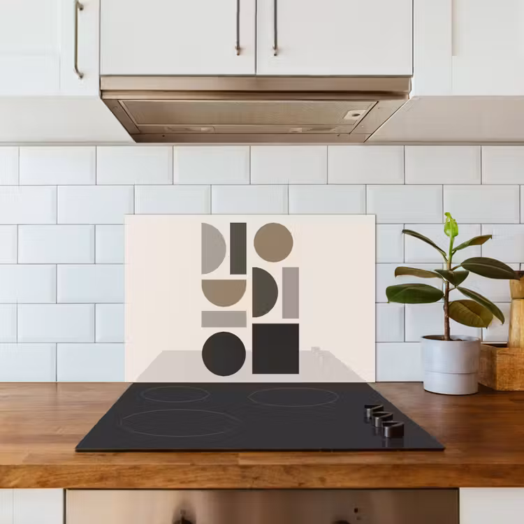 Kitchen splashback for hob - Natural tones - Graphic - Vertical composition — 3