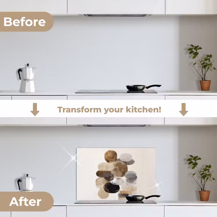 Kitchen splashback for hob - Oval - Color areas - Brush strokes — 7