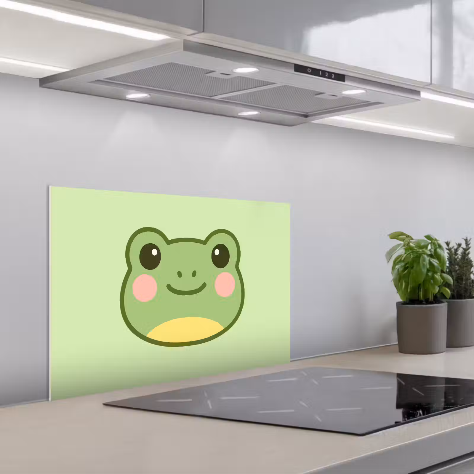 Kitchen splashback for hob - Frog - Green - Kindness — 1