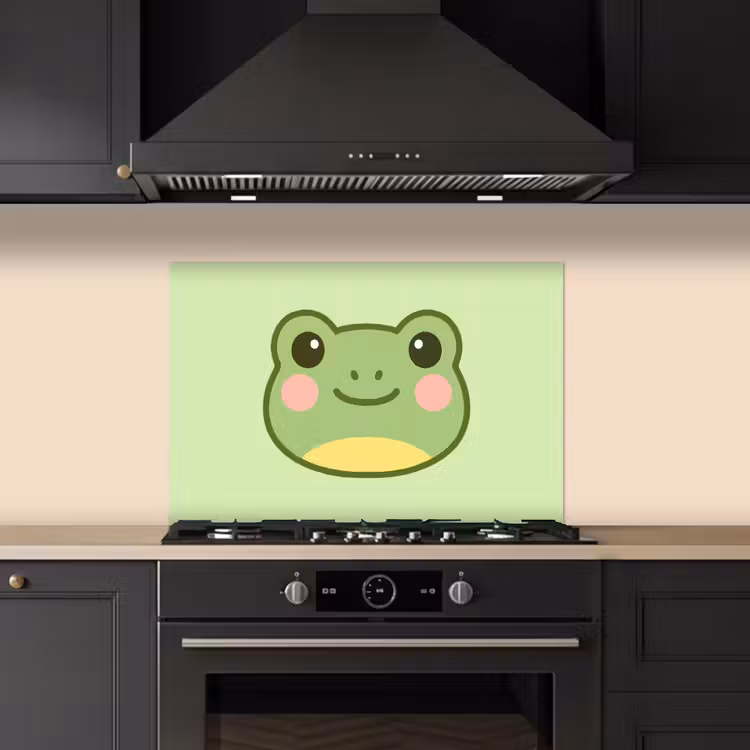 Kitchen splashback for hob - Frog - Green - Kindness — 5