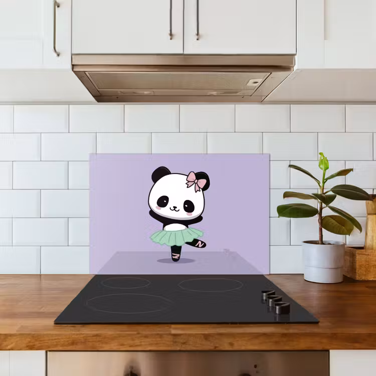 Kitchen splashback for hob - Panda - Purple - Ornate - Kawaii — 3