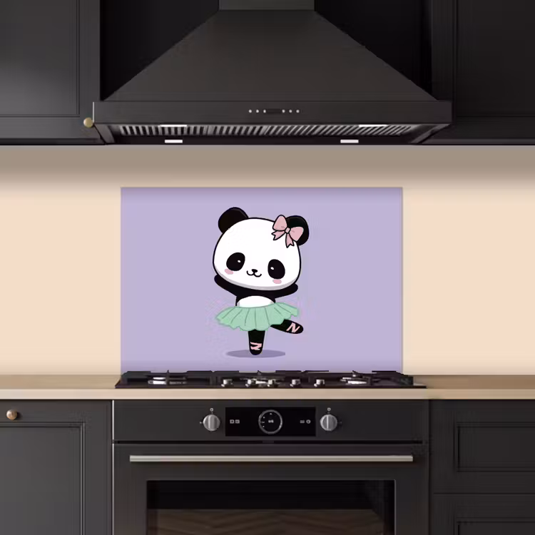 Kitchen splashback for hob - Panda - Purple - Ornate - Kawaii — 5