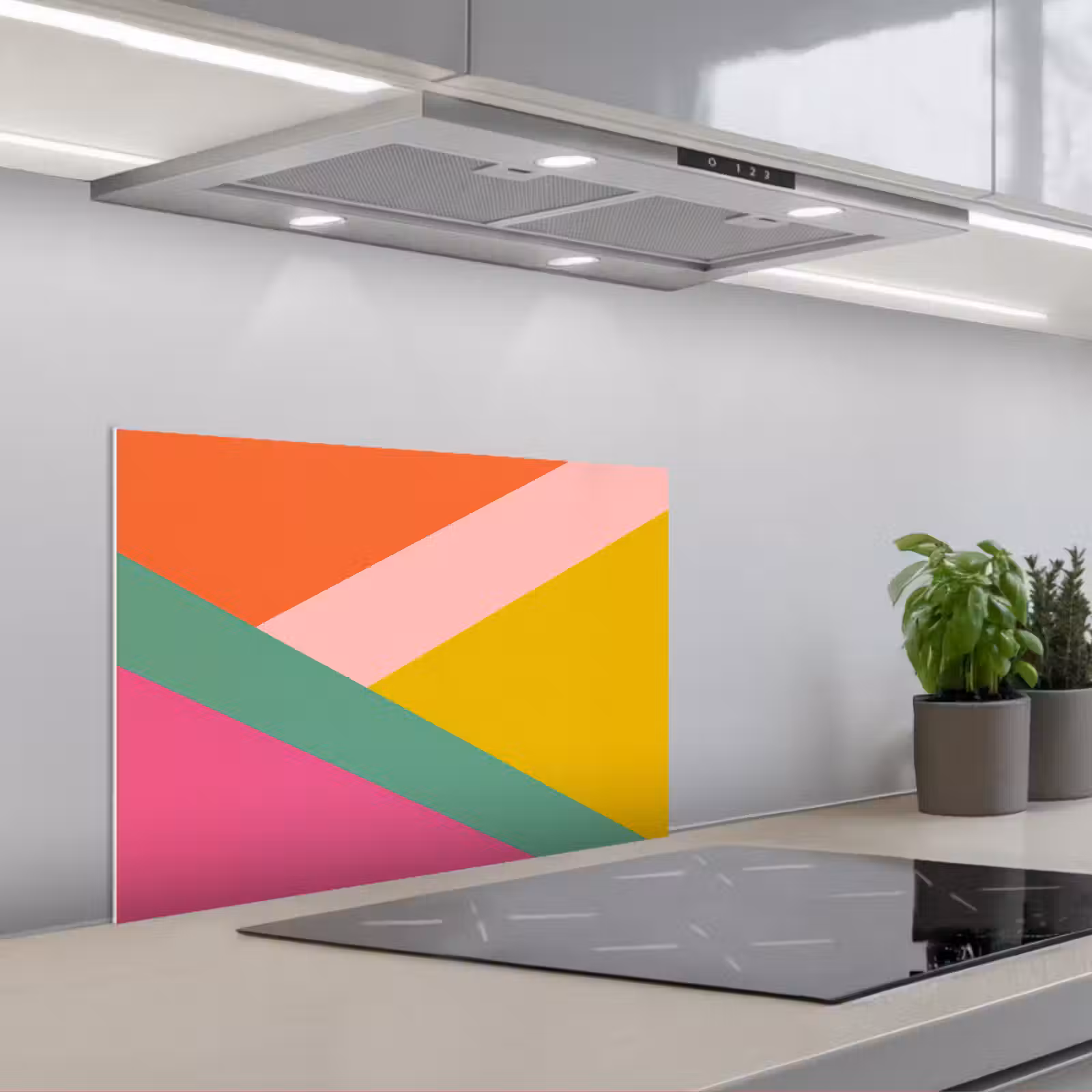 Kitchen splashback for hob - Triangles - Colorful - Abstract — 1
