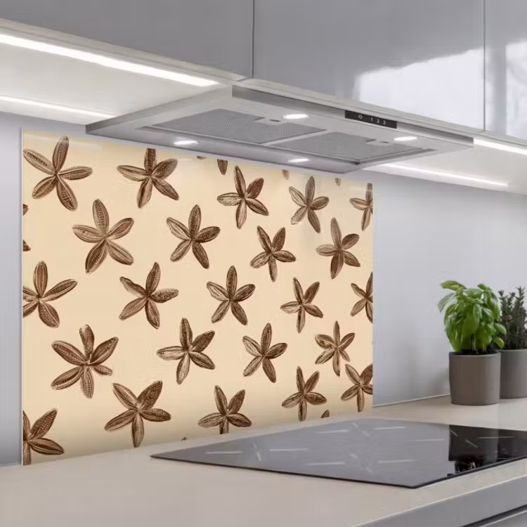 Kitchen splashback for hob - Stars - Brown - Natural — 1