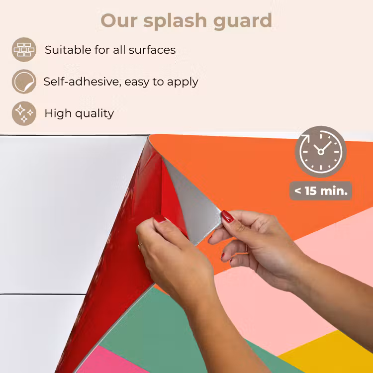 Kitchen splashback for hob - Triangles - Colorful - Abstract — 4