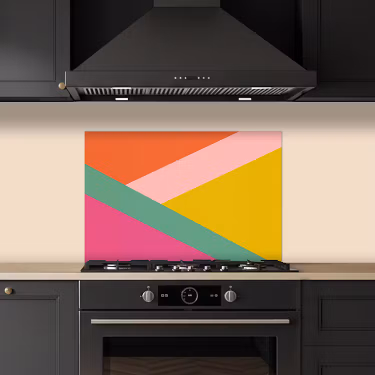 Kitchen splashback for hob - Triangles - Colorful - Abstract — 5