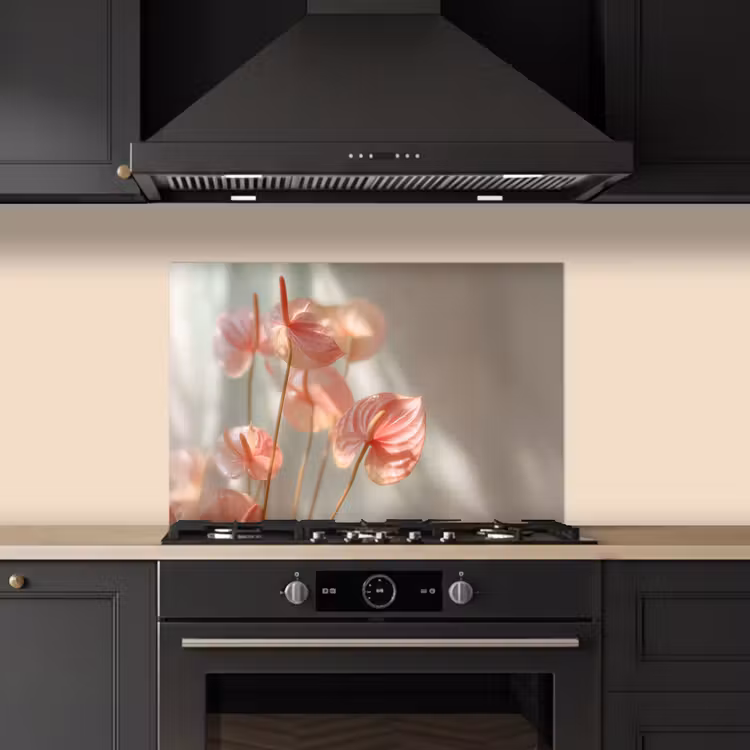 Kitchen splashback for hob - Flowers - Stems - Pink - Shade — 5
