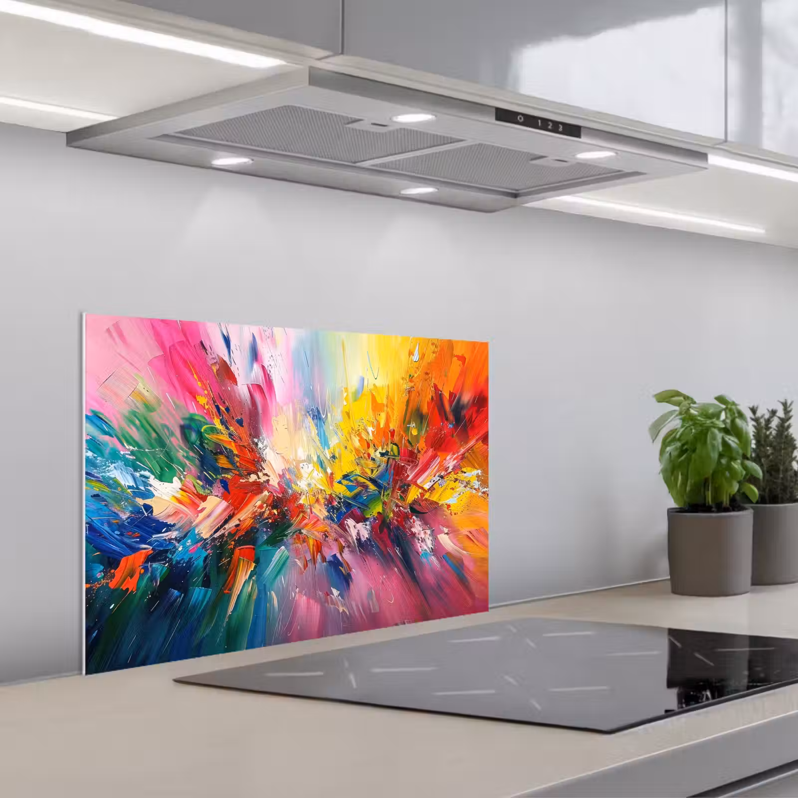 Kitchen splashback for hob - Paint - Colorful - Explosion — 1