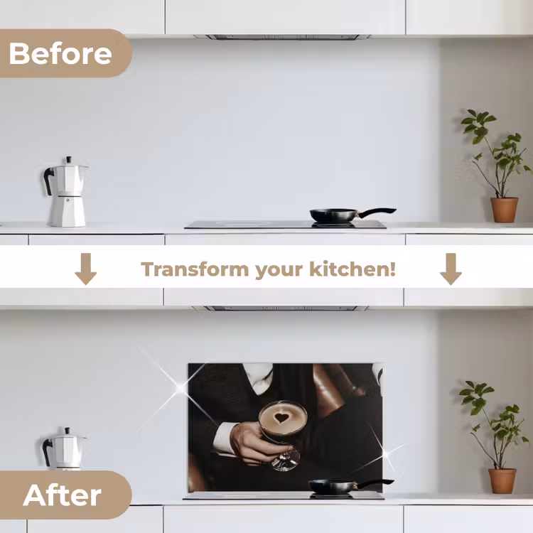 Kitchen splashback for hob - Heart - Cocktail - Espresso Martini - Hand — 7