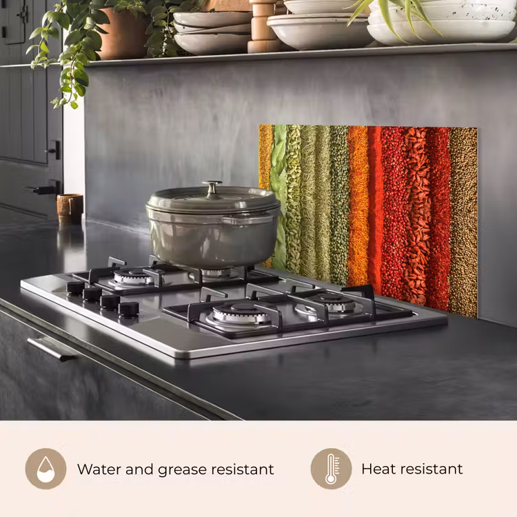 Kitchen splashback for hob - Herbs - Spices - Colorful — 2