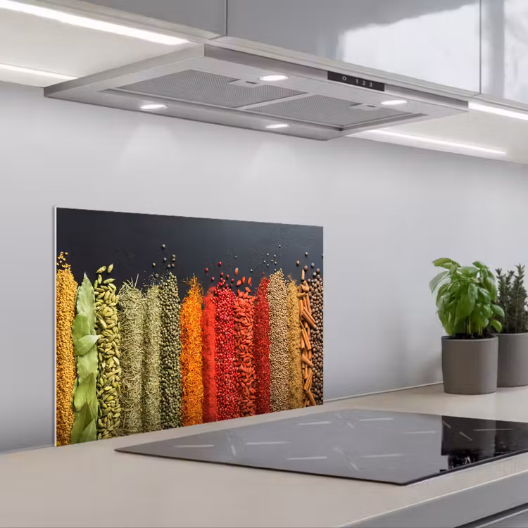 Kitchen splashback for hob - Spices - Herbs - Jobs - Rainbow — 1