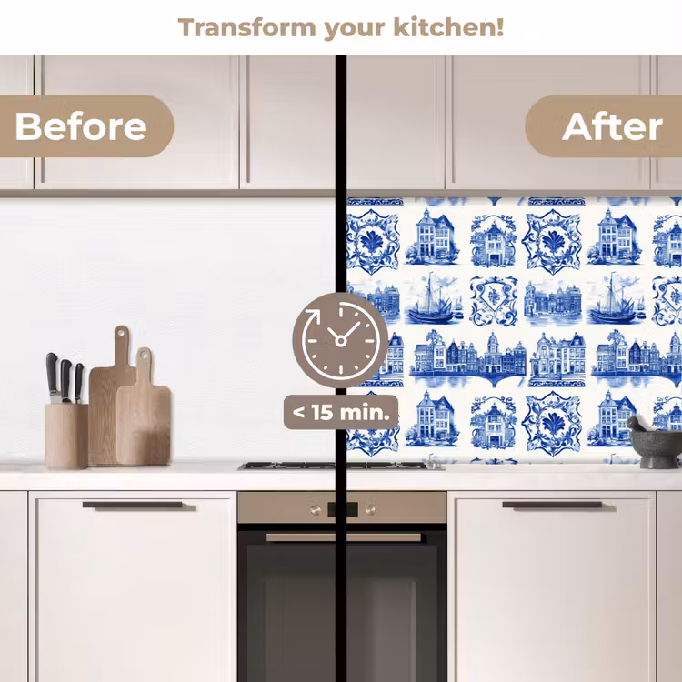 Kitchen splashback - Houses - Ships - Blue — 3