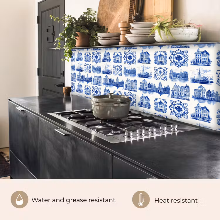 Kitchen splashback - Houses - Ships - Blue — 5