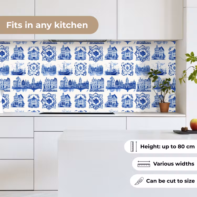 Kitchen splashback - Houses - Ships - Blue — 7