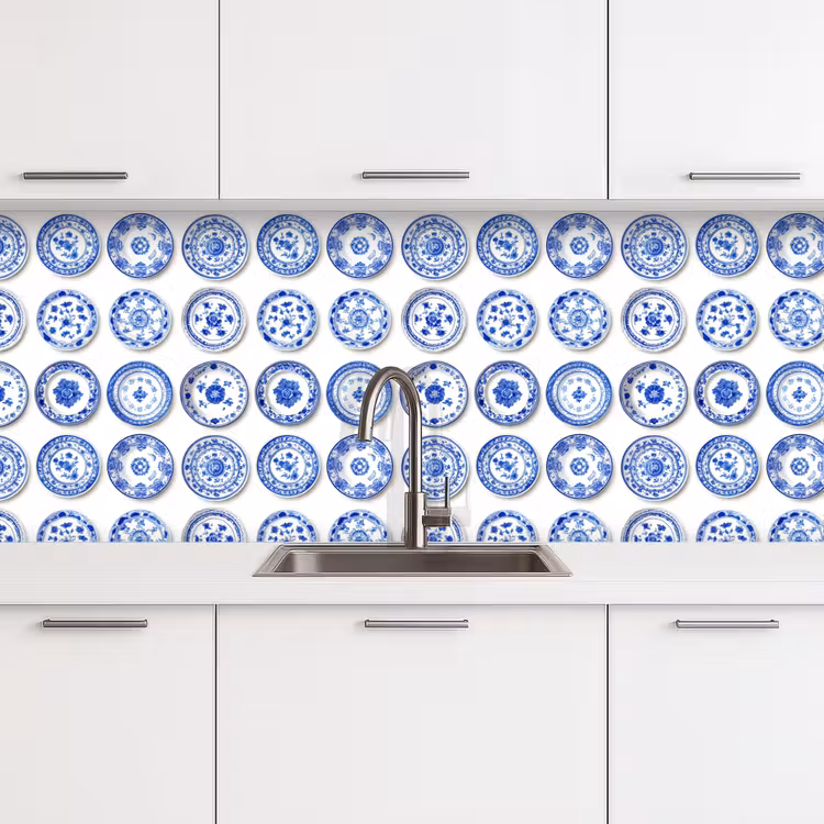 Kitchen splashback - Signs - Flowers - Pattern - Blue — 4