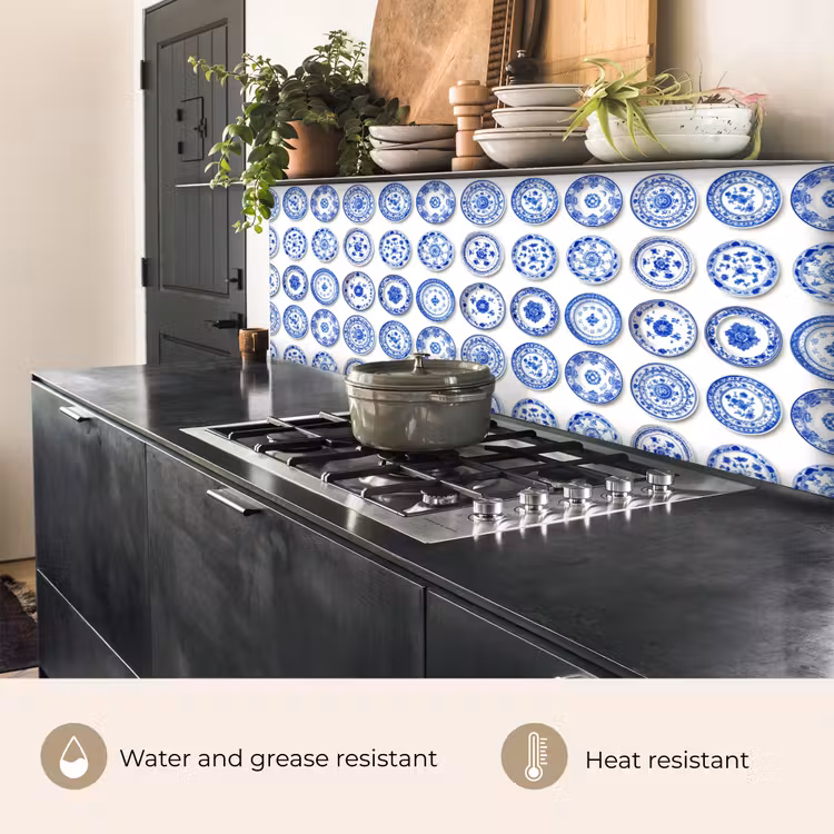 Kitchen splashback - Signs - Flowers - Pattern - Blue — 5