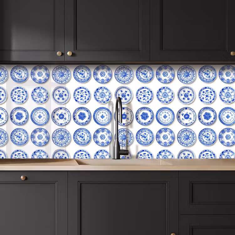 Kitchen splashback - Signs - Flowers - Pattern - Blue — 6