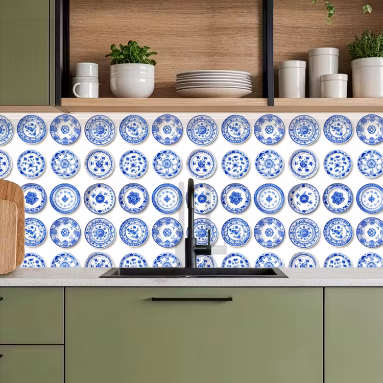 Kitchen splashback - Signs - Flowers - Pattern - Blue — 8