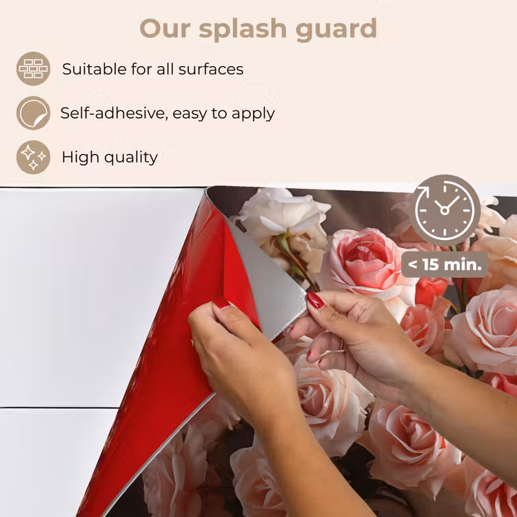 Kitchen splashback for hob - Flowers - Roses - Vase - Still life - Bouquet — 4