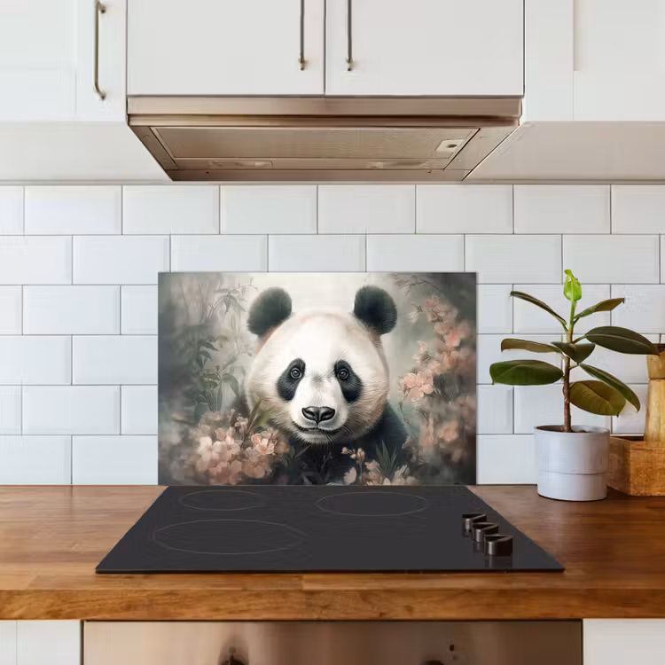 Kitchen splashback for hob - Panda - Animals - Plants — 3