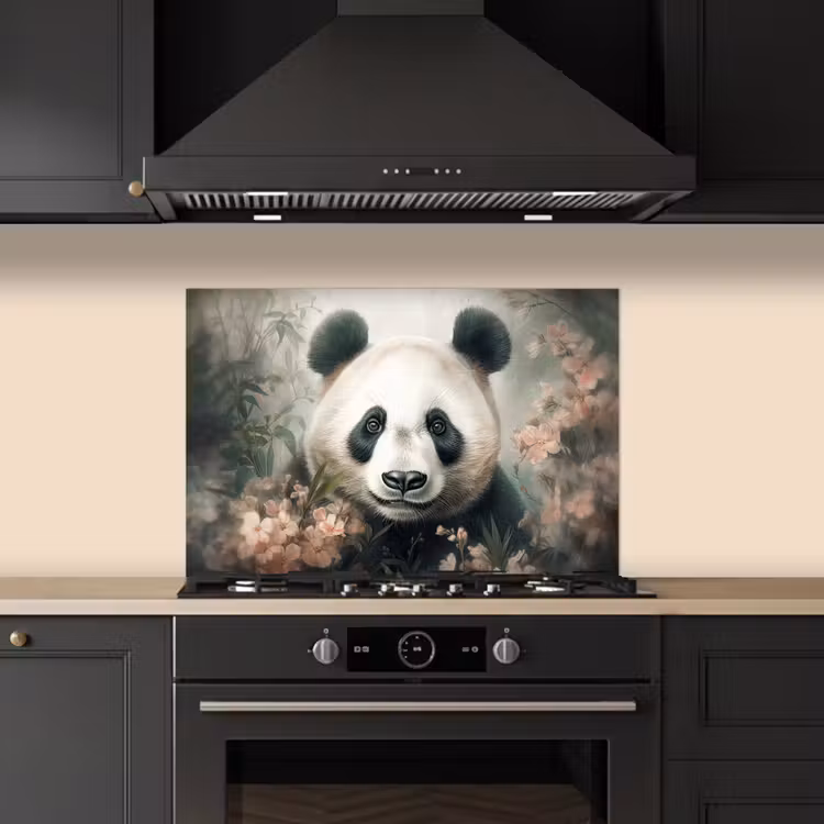 Kitchen splashback for hob - Panda - Animals - Plants — 5