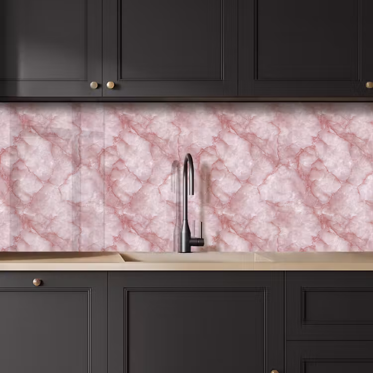 Kitchen splashback - Pink - Quartz marble - Veins — 6