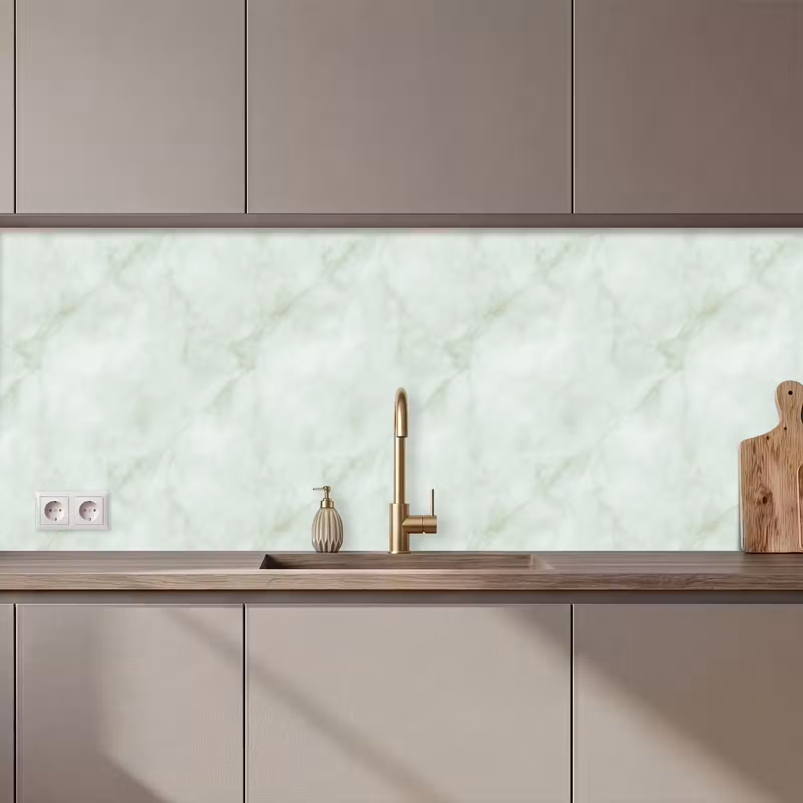 Kitchen splashback - Green - Marble - Flowing veins — 1