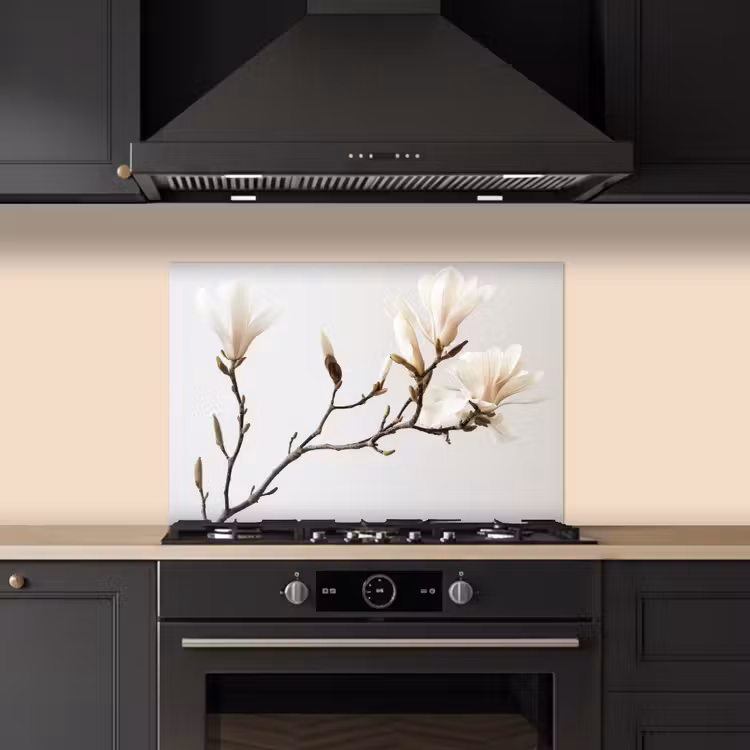 Kitchen splashback for hob - Flowers - White - Nature - Magnolia — 5