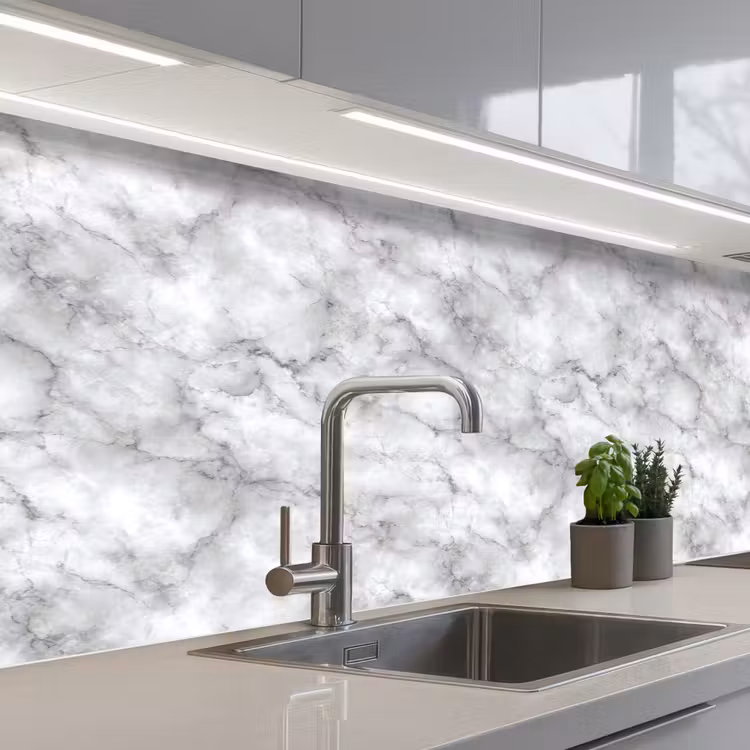 Kitchen splashback - Gray - Marble - Classic - Veins — 2