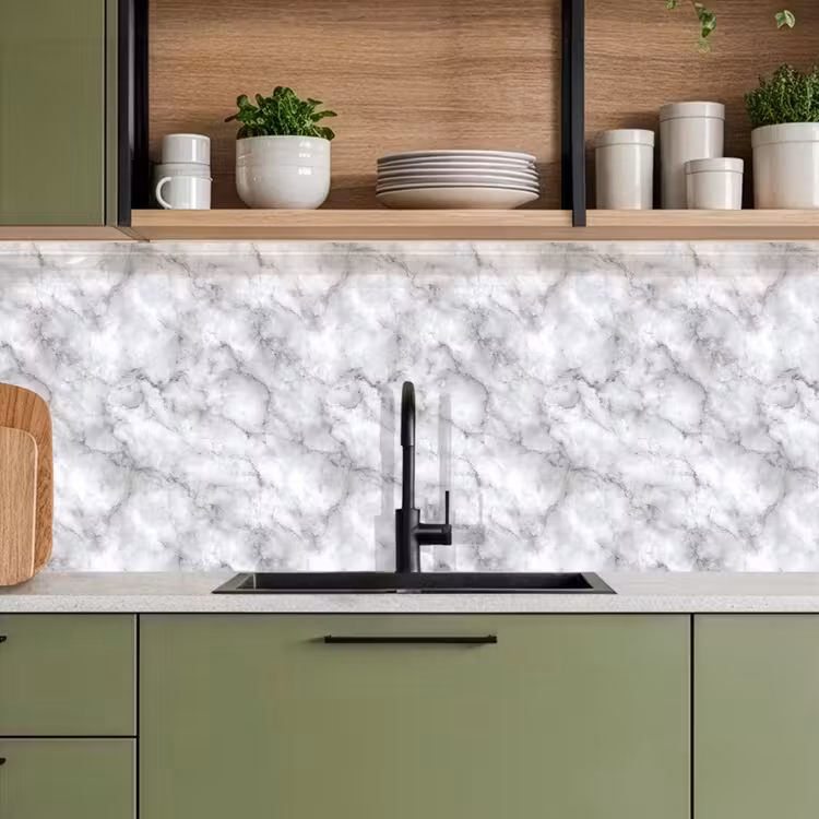 Kitchen splashback - Gray - Marble - Classic - Veins — 8