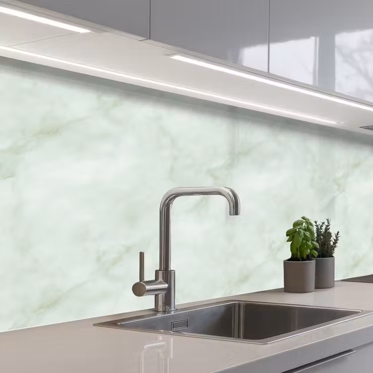 Kitchen splashback - Green - Marble - Flowing veins — 2