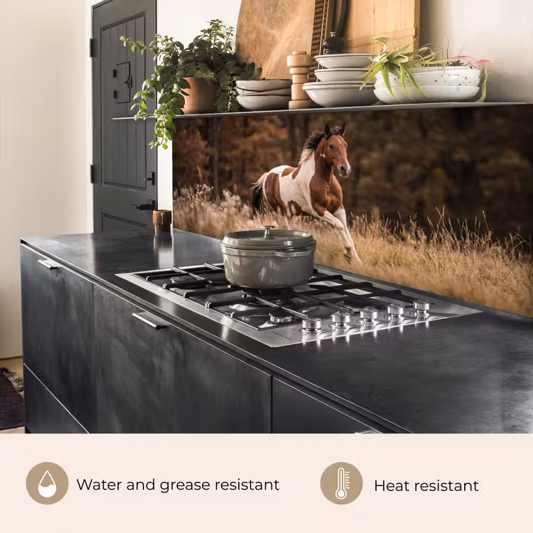 Kitchen splashback - Horse - Brown - Grass — 5