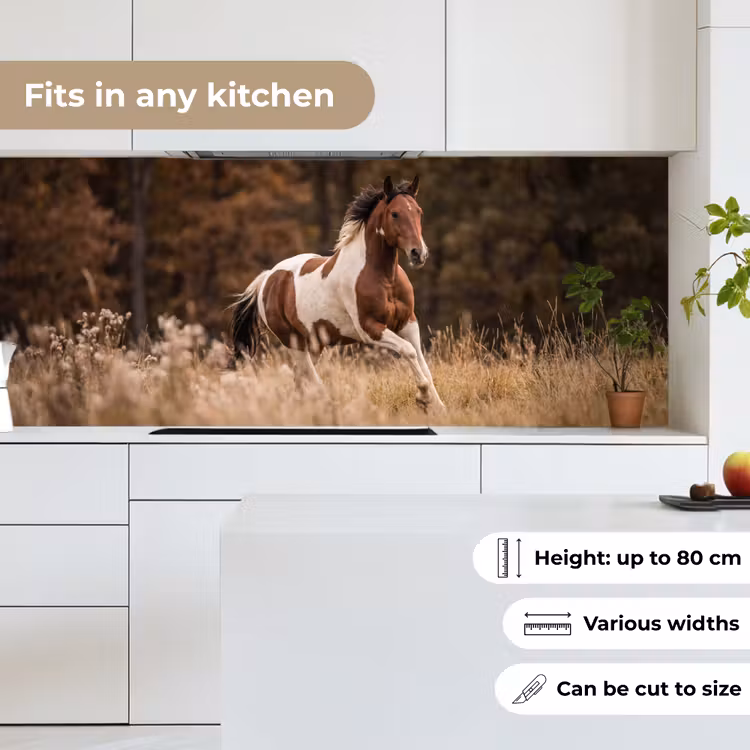 Kitchen splashback - Horse - Brown - Grass — 7