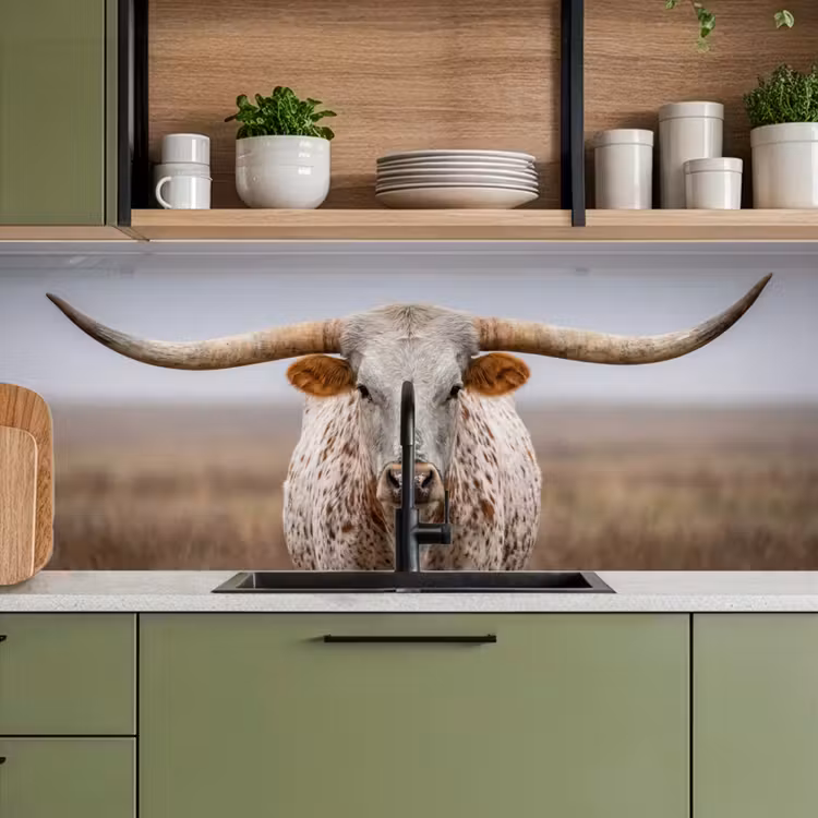 Kitchen splashback - Longhorn - Grass Field - Animal — 8