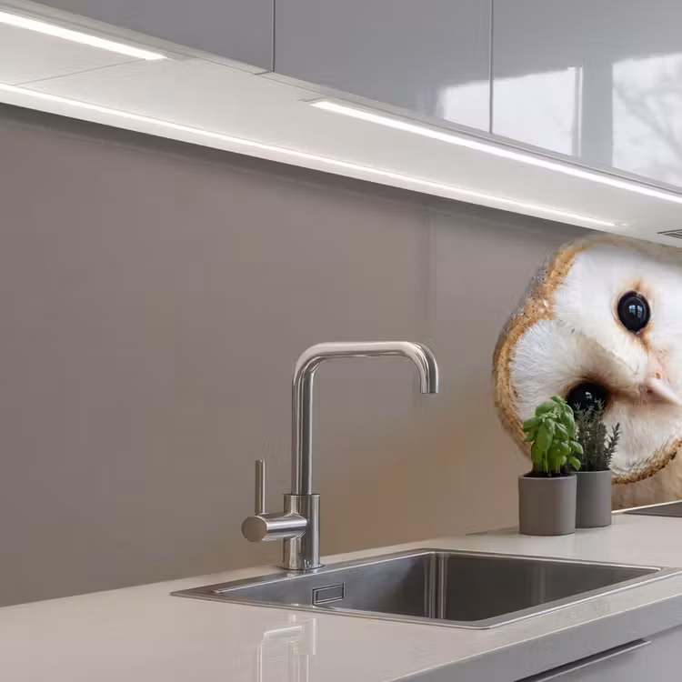 Kitchen splashback - Owl - Brown - White — 2