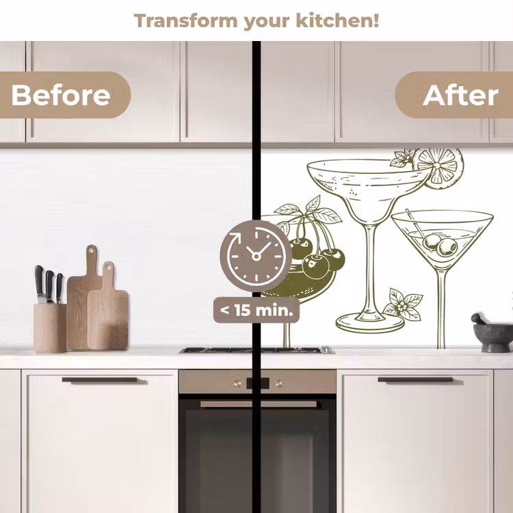 Kitchen splashback - Glasses - Cocktails - Green — 3