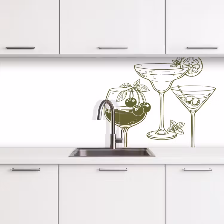 Kitchen splashback - Glasses - Cocktails - Green — 4