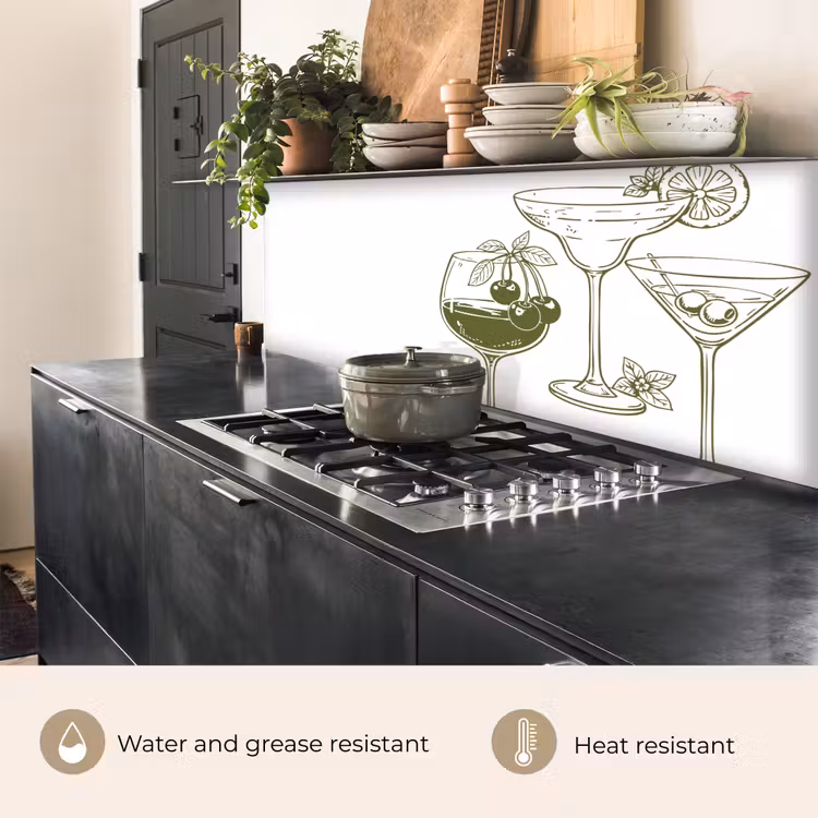 Kitchen splashback - Glasses - Cocktails - Green — 5