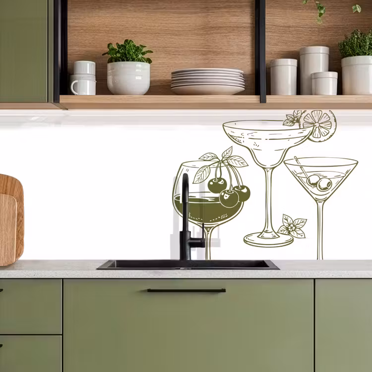 Kitchen splashback - Glasses - Cocktails - Green — 8