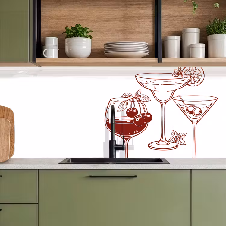 Kitchen splashback - Glasses - Cocktails - Red — 8