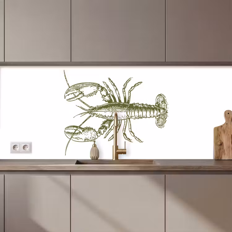 Kitchen splashback - Green - Cancer - White — 1